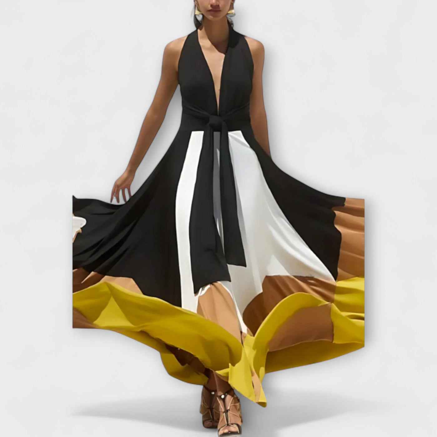 Nava - Lang Kjole med Åben Ryg