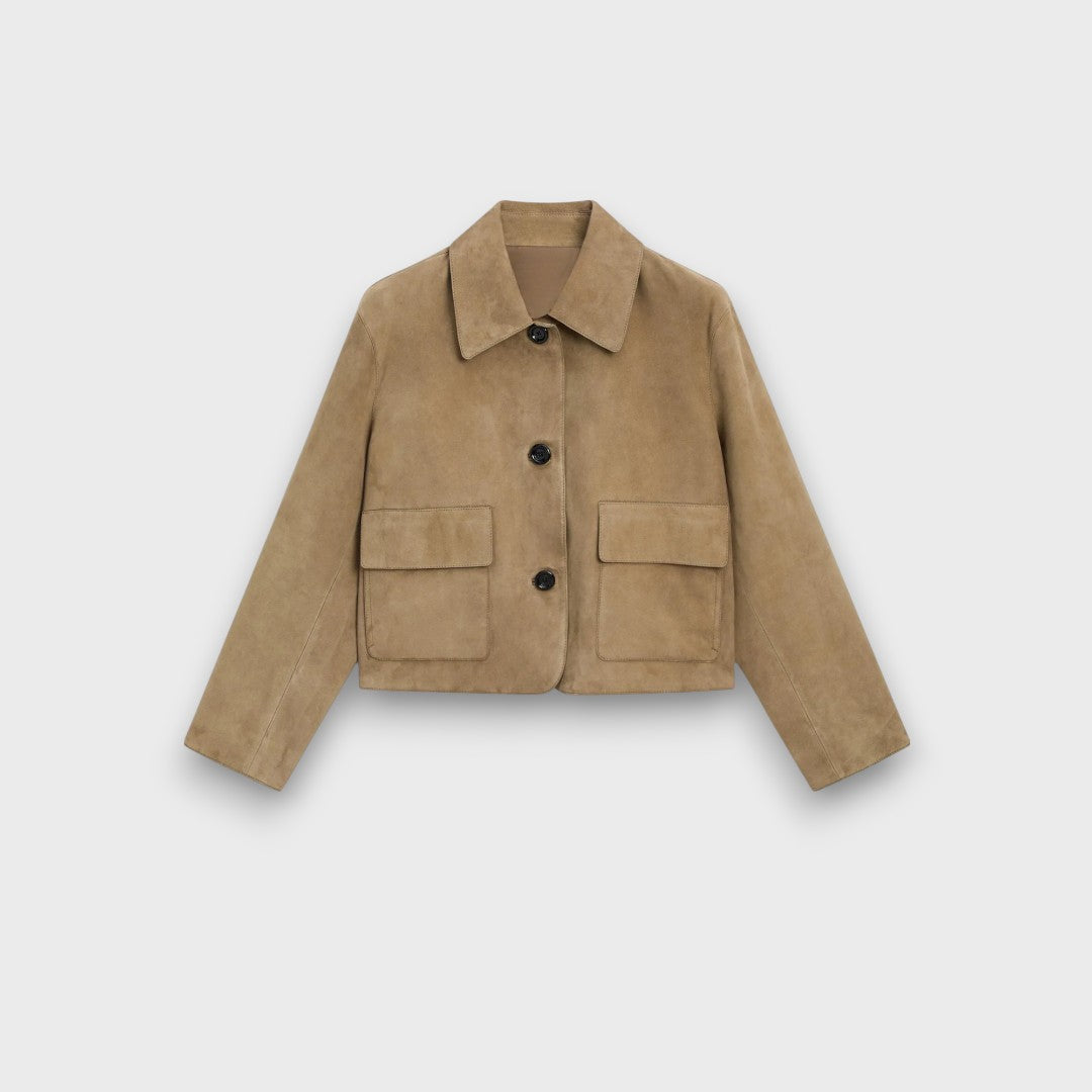Naomi – Elegant suede jakke med klassisk snit