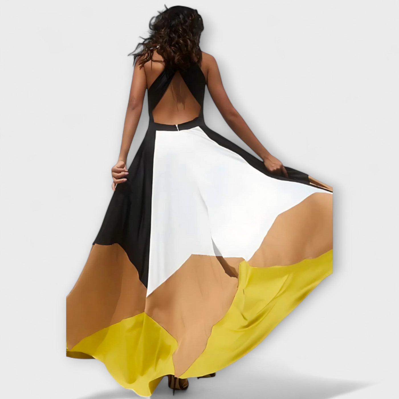 Nava - Lang Kjole med Åben Ryg