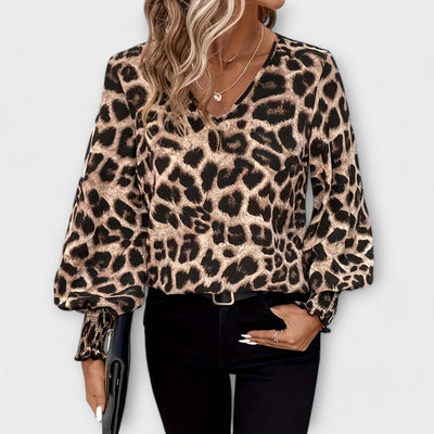 Stilfuld Bluse med Leopardeprint