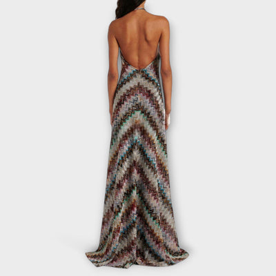 Reese - Jodie Strik Kjole med farverigt fiskebensmønster