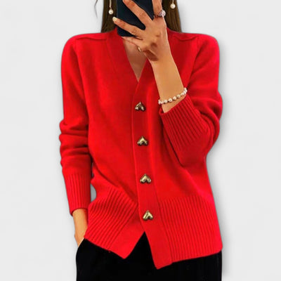 Marij – Damepullover med V-hals i vintage-look