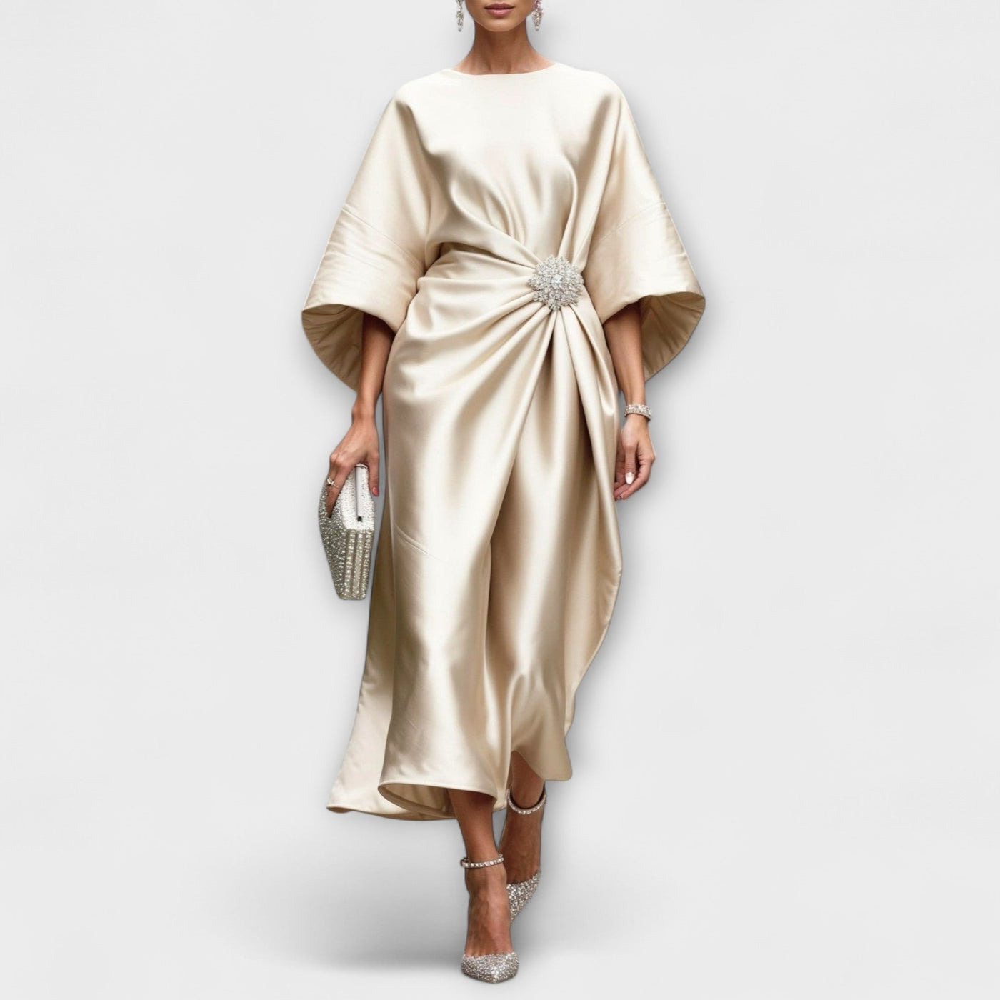 Luxe Shimmer Satin Langkjole