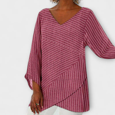 Penelope - Stribet Draperet Top