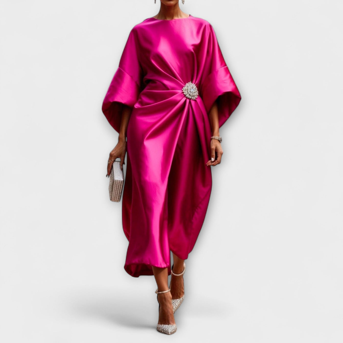 Luxe Shimmer Satin Langkjole