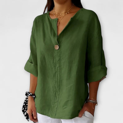 Nicole - Stilfuld Bluse med V-Udskæring
