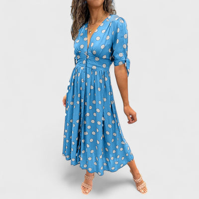 Monique - Elegant Kjole med Prikker