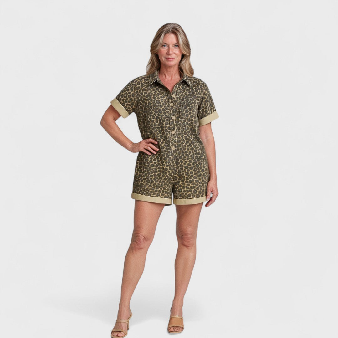 Nonette - Skjortekjole med leopardprint