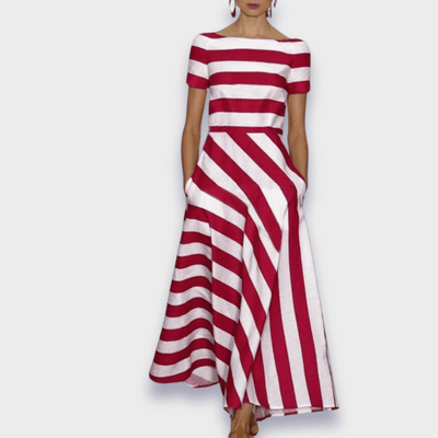 Janell - Lang stribet chemise håndlavet