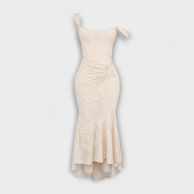 Renske - Lang Kjole med Elegante og Raffinerede Korset