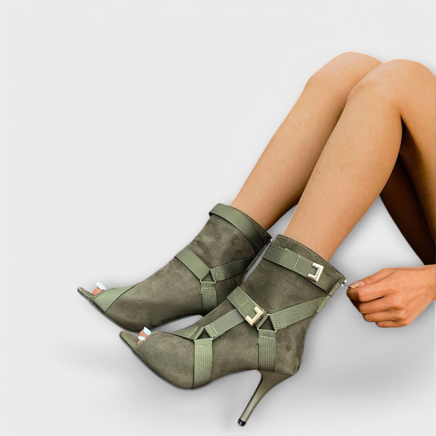 Elegante hæle sandaler med tåudskæring
