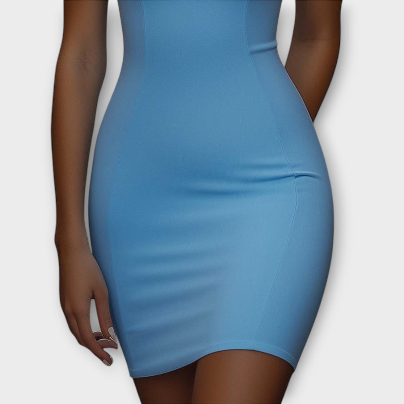 Maja - Blå Stretch Bodycon Mini Kjole