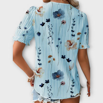 Emily - Modet Bluse med spidse Udsnit