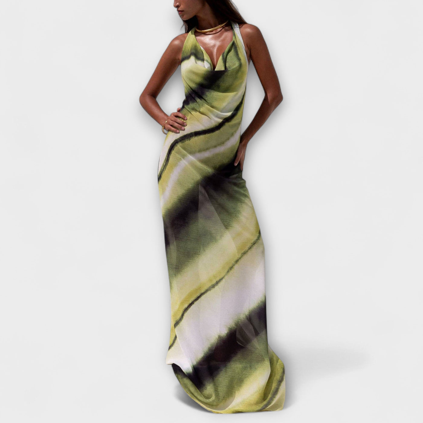 Klassisk Tie-Dye Gradient Maxi Kjole