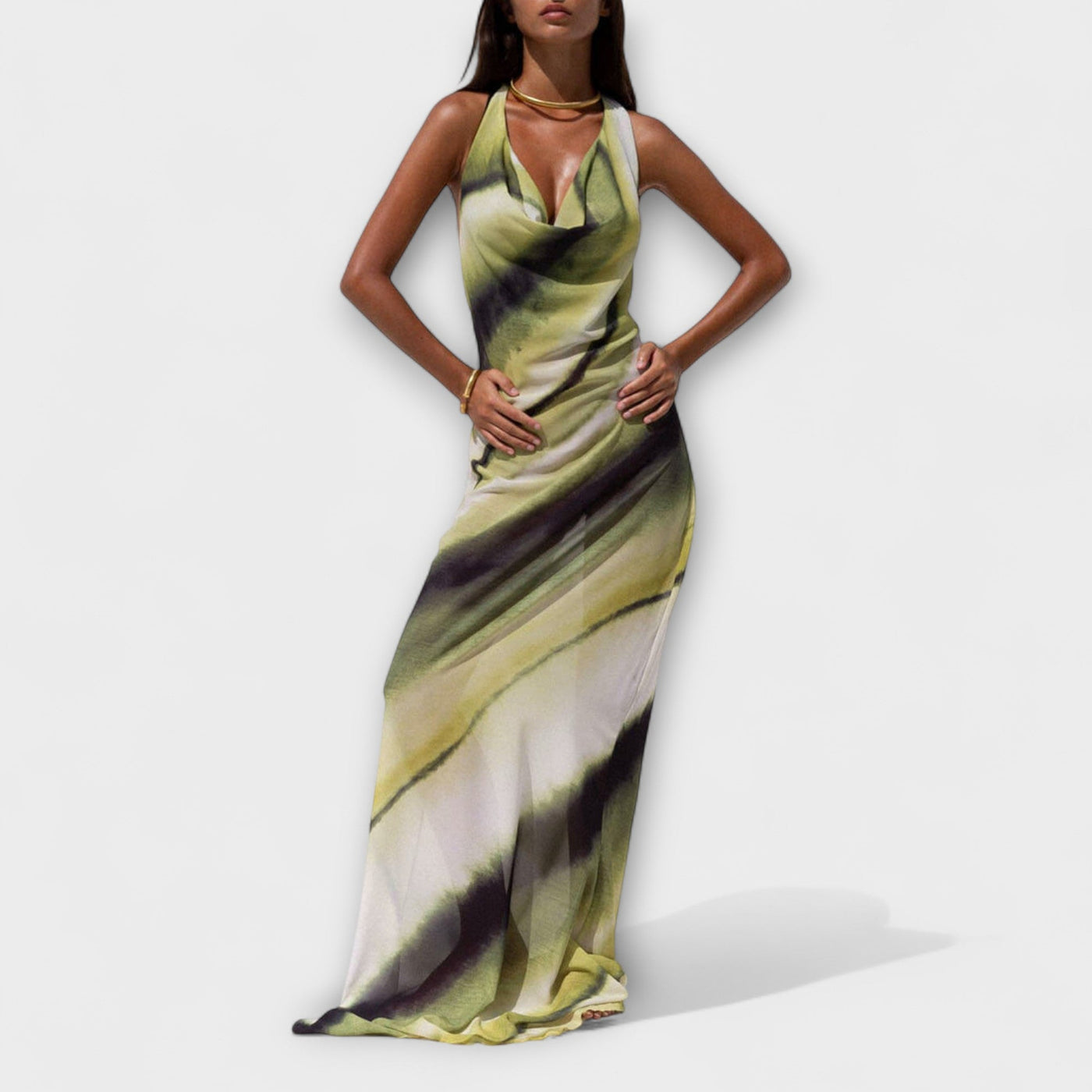 Klassisk Tie-Dye Gradient Maxi Kjole