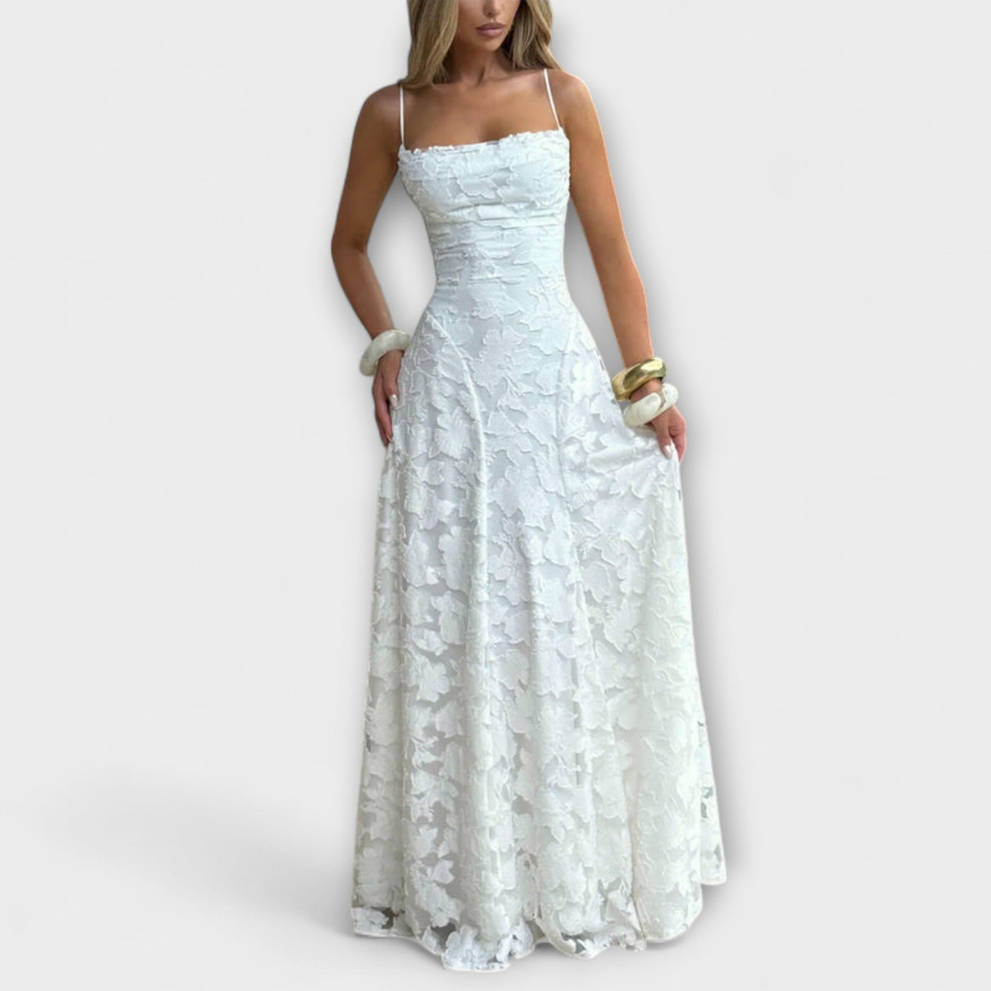 Emberly - Elegant Jacquard-Maxikjole