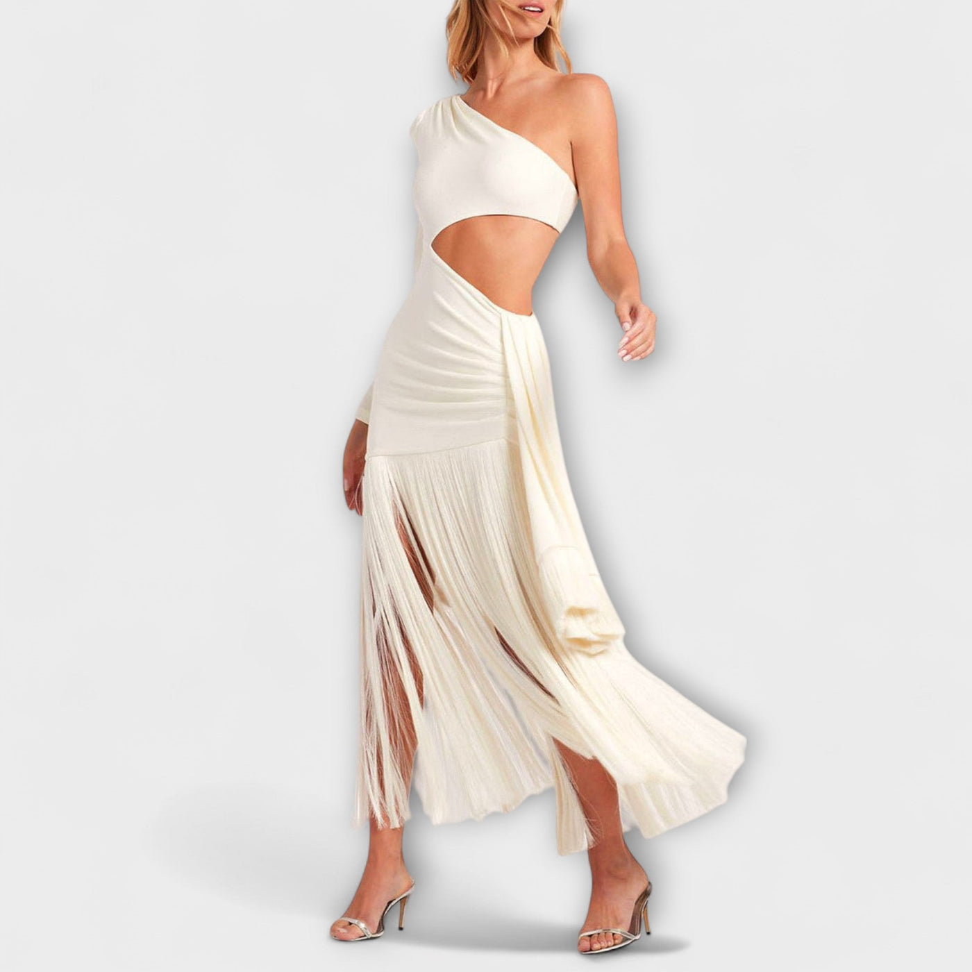 Alice - Iøjnefaldende Cutout-Fringe-Maxi-Kjole