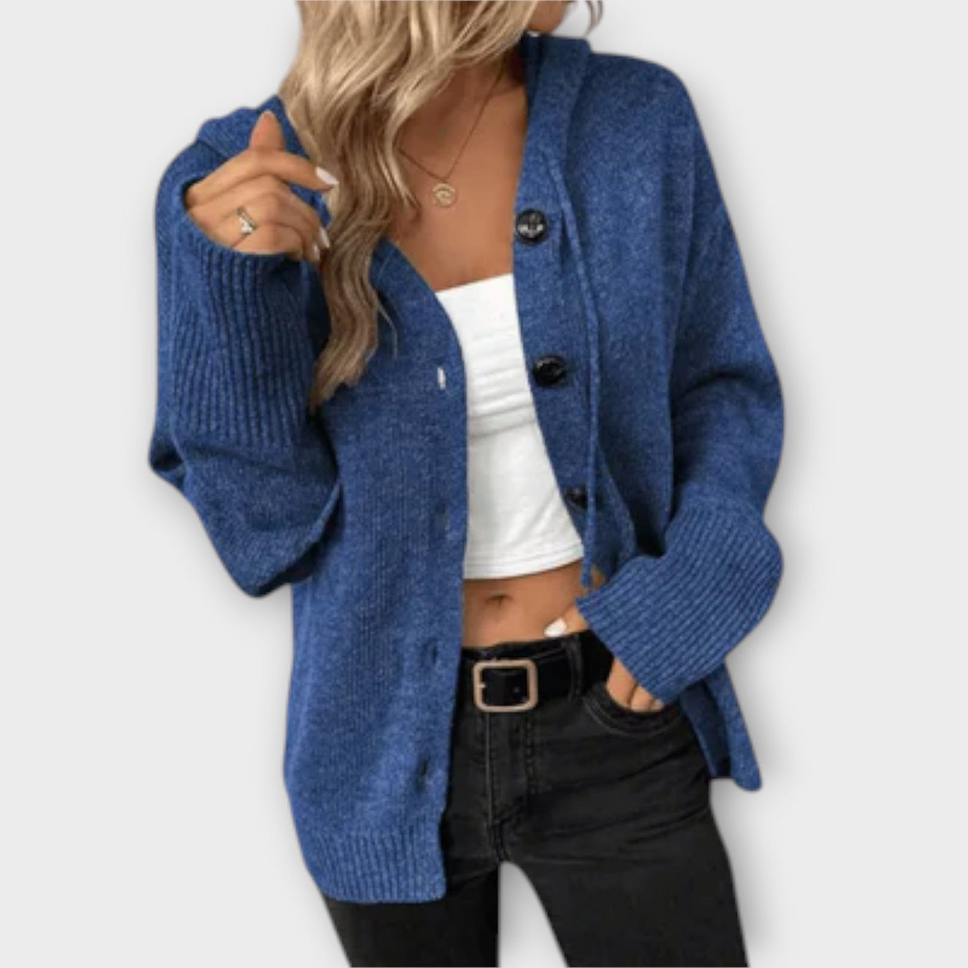 Brittan - Strikcardigan med knapper