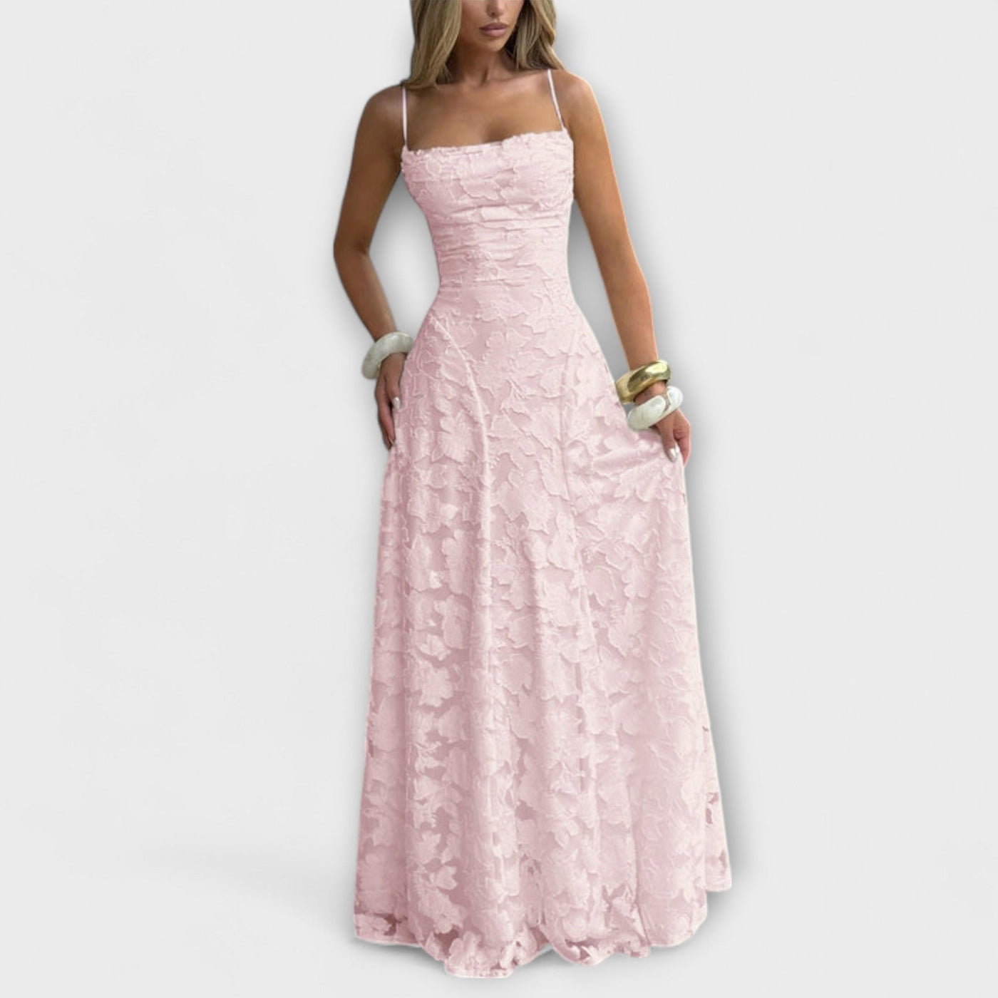 Emberly - Elegant Jacquard-Maxikjole