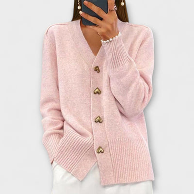 Marij – Damepullover med V-hals i vintage-look