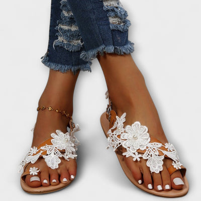 Boho - Behagelige sandaler med blomster & ankelrem