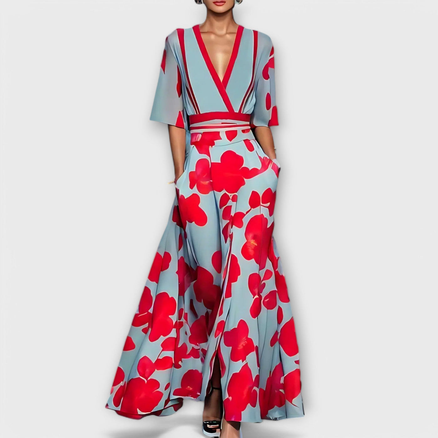 Elise - Elegant kjole med blomster