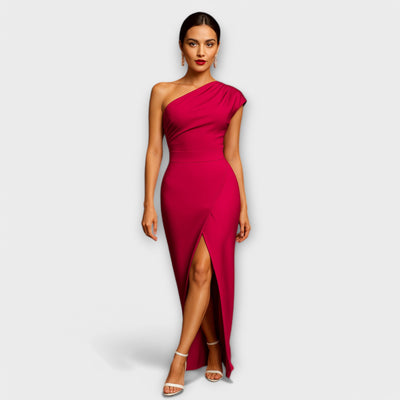 Elegant asymmetrisk aftenkjole