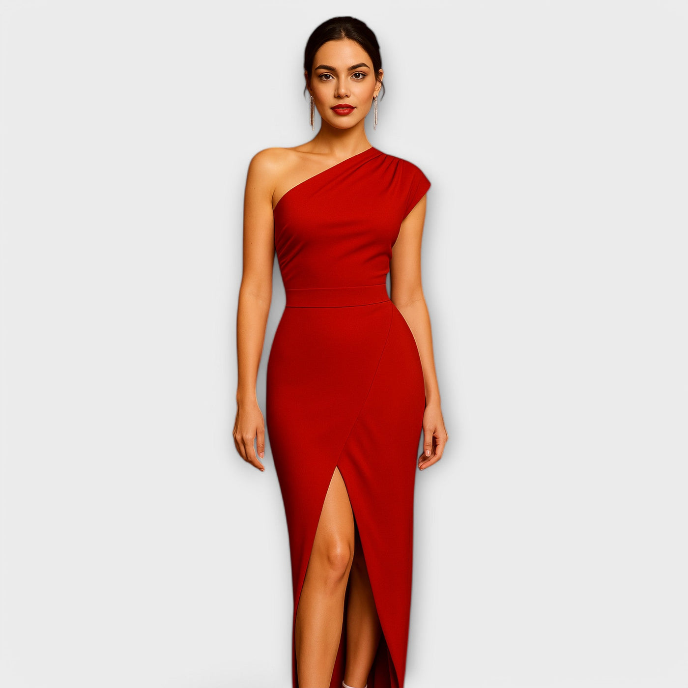 Elegant asymmetrisk aftenkjole