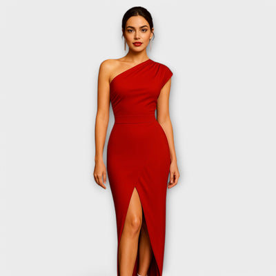 Elegant asymmetrisk aftenkjole