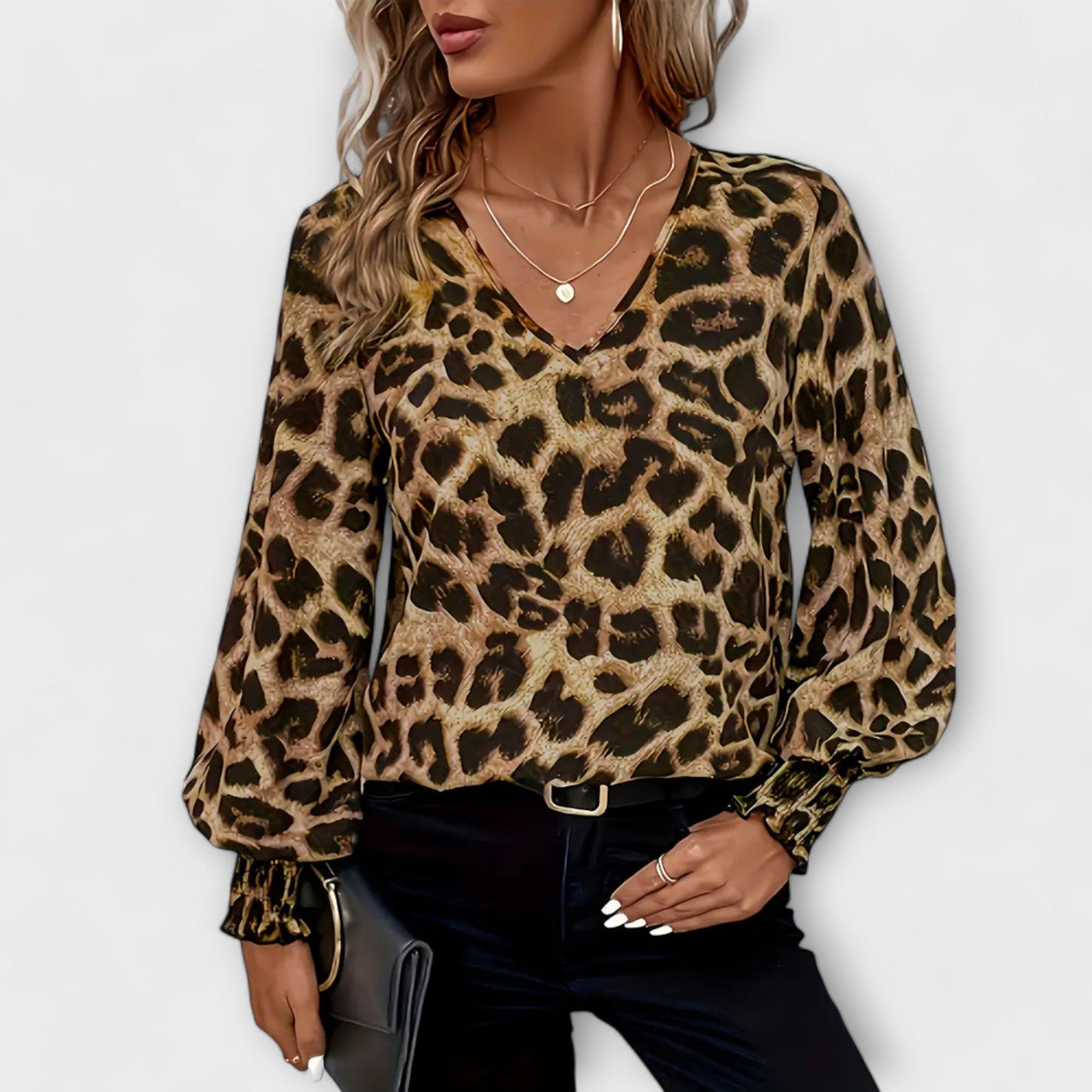 Stilfuld Bluse med Leopardeprint