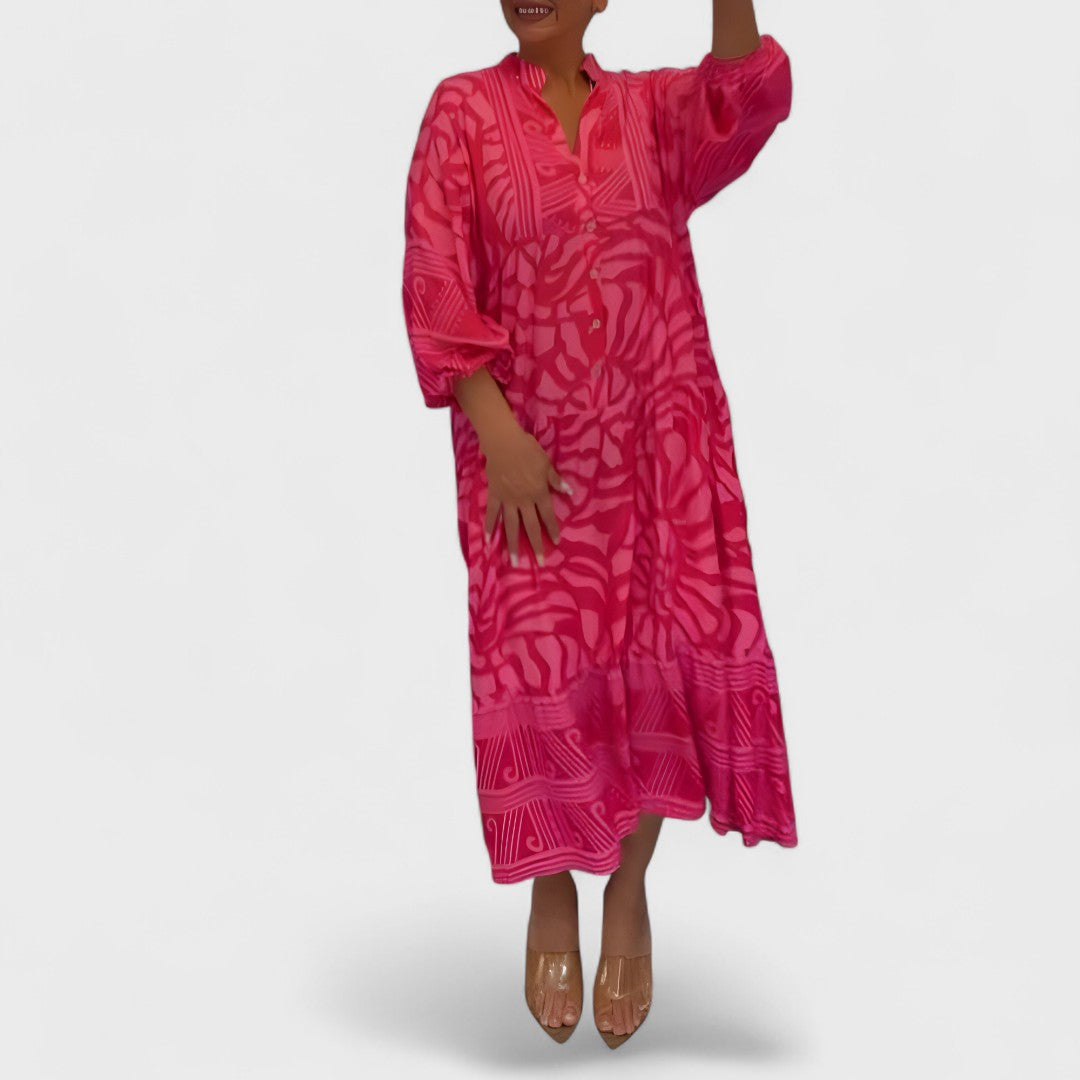 Ava – Kjole med kunstnerisk print