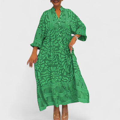 Ava – Kjole med kunstnerisk print