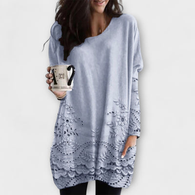 Riley – Trykt Sweater Med Broderi
