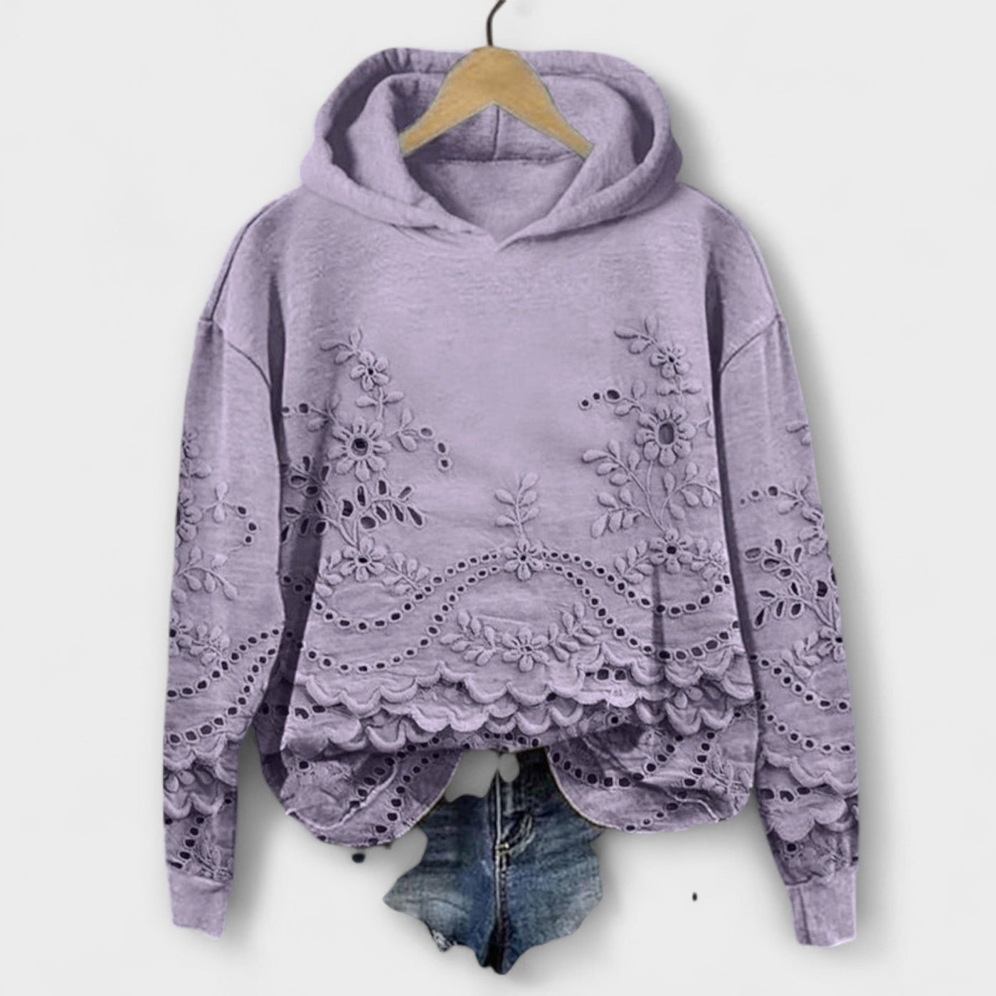 Grace – Vintage Hoodie Med Blomsterprint