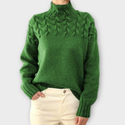 Eva - Damepullover med fletstrik-detalje