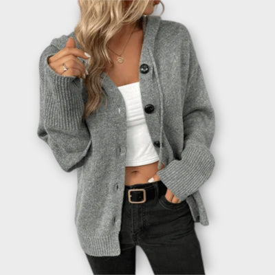 Brittan - Strikcardigan med knapper