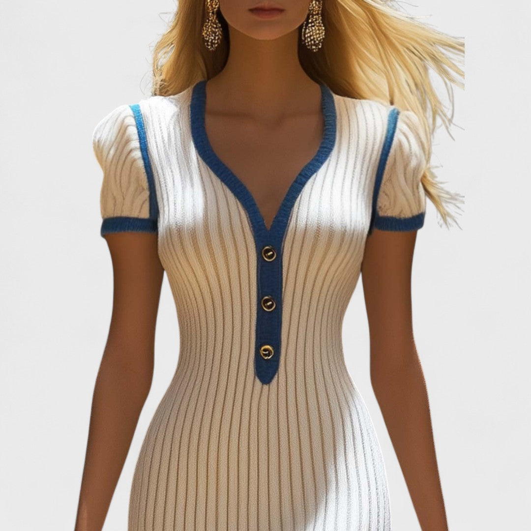 Ellena - Elegant midi kjole med fishtail nederdel