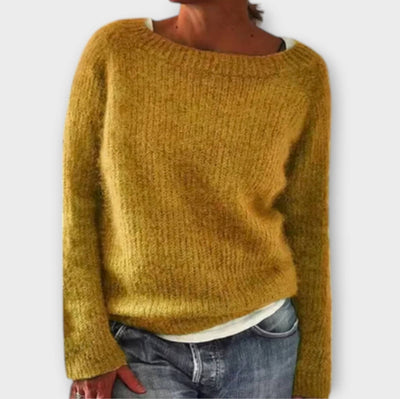 Regine – ensfarvet strikpullover