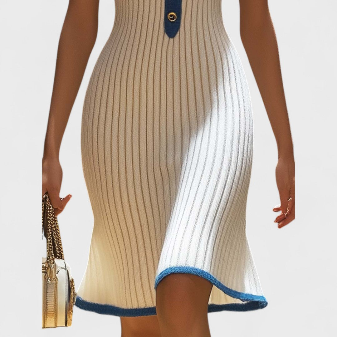 Ellena - Elegant midi kjole med fishtail nederdel