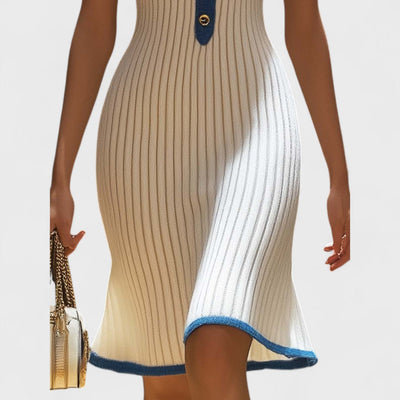 Ellena - Elegant midi kjole med fishtail nederdel