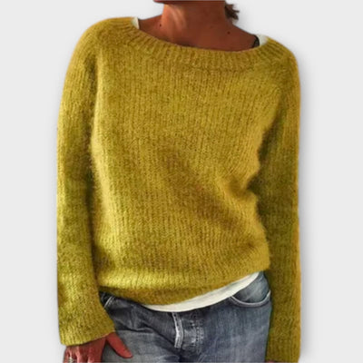 Regine – ensfarvet strikpullover