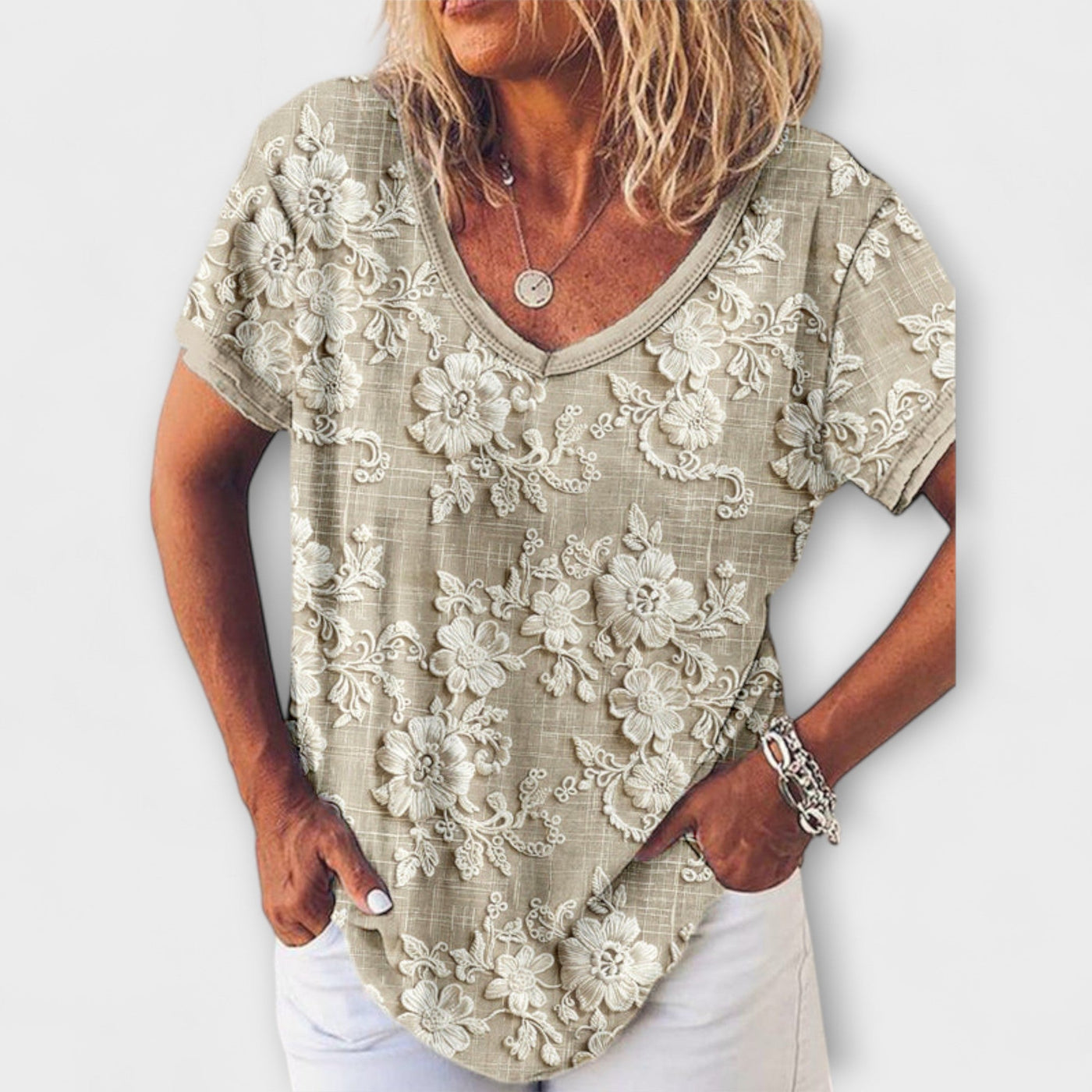 Mia - Bluse med blomsterprint