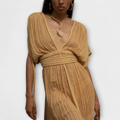 Kimono-maxikjole i græsk stil