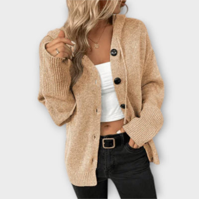 Brittan - Strikcardigan med knapper