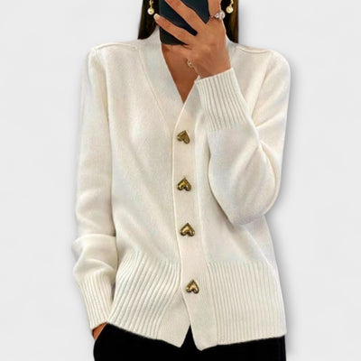 Marij – Damepullover med V-hals i vintage-look