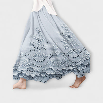 Luna – Boho Maxiskørt Med Broderi
