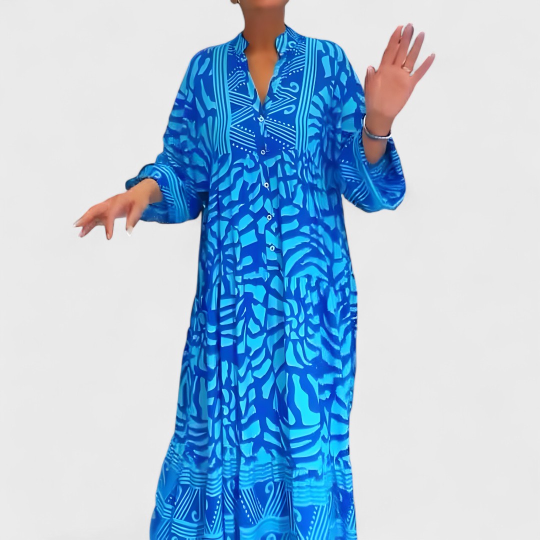 Ava – Kjole med kunstnerisk print
