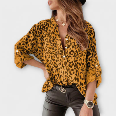 Moderne Bluse med Leopardsmønster