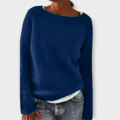 Regine – ensfarvet strikpullover