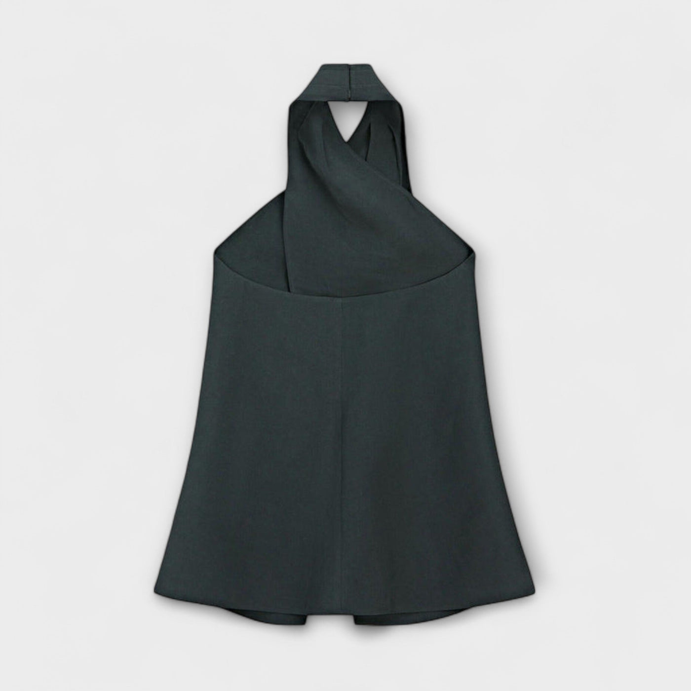 Hannah - Blå Halter Neck Top med Udsnit i Ryggen